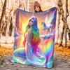Mermaid Flannel Blanket Soft Warm All-Season Throw, Design for Camping, Car Travel, Hiking Sofa, Bed, Office Perfect Gift for Parties