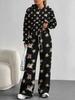 Retro Pattern Splicing European and American Autumn and Winter 1116 Casual Long-sleeved Suit Women's Hooded Sweater Trousers Cover