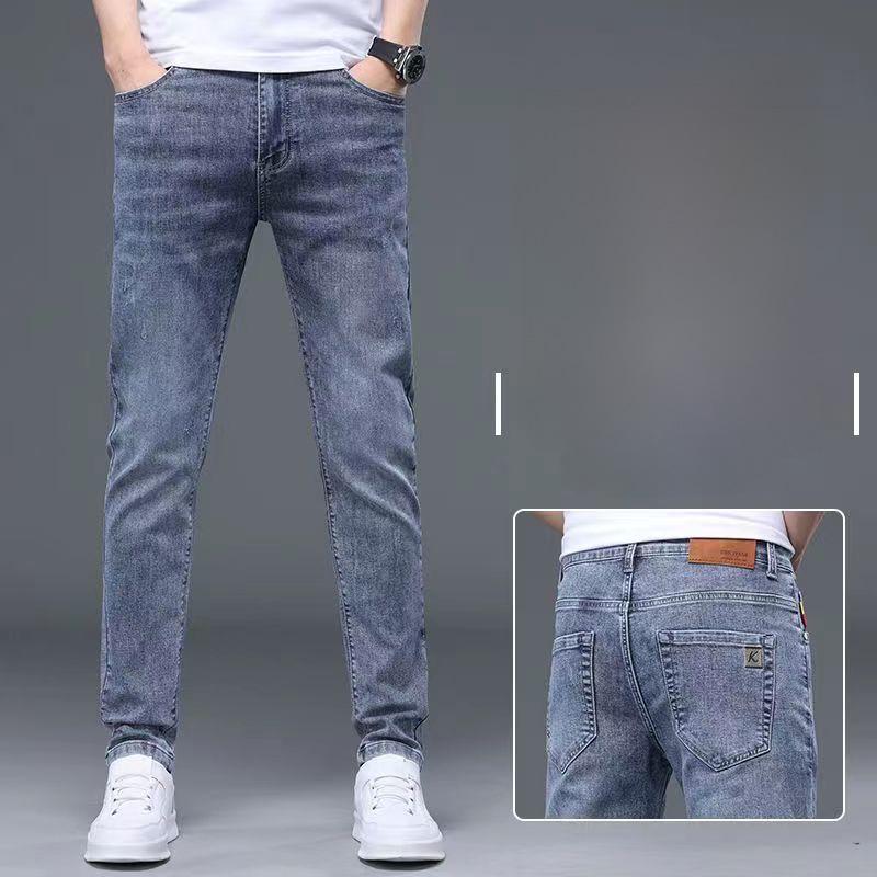 

«Корейские мужские облегающие эластичные джинсы 2024 года — модный стиль весна/осень» 33