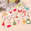 Porte-clés de Noël Mignon en Résine Père Noël Bonhomme de neige Anneau de Clé Pendentifs pour Hommes Femmes Charms de Sac à Main Pendentif Bijoux DIY Cadeaux