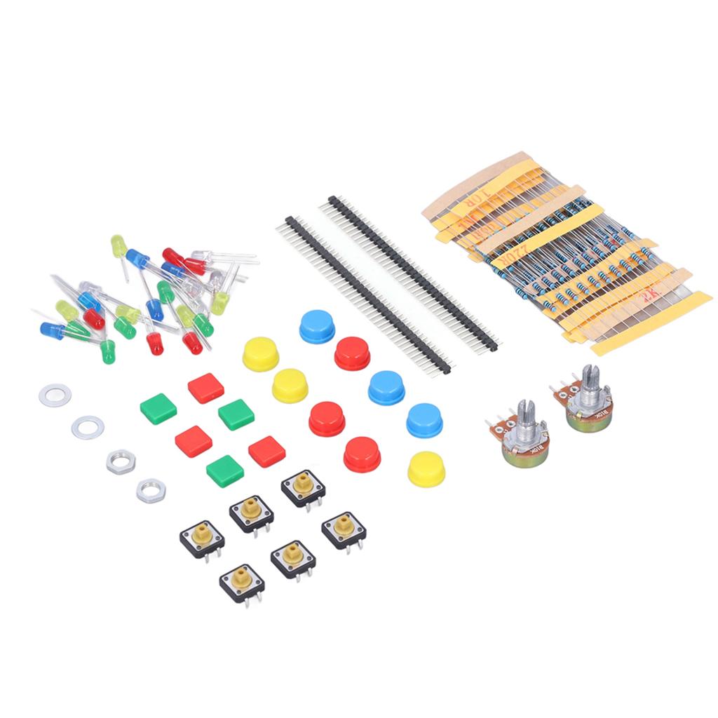 Electronics Components Kit Resistors LEDs Switch Potentiometer Compatible with for Raspberry Pi