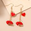 Cute Enamel Love Heart Drop Earrings for Women Girls Letter Earrings Valentine's Day Party Jewelry Gift