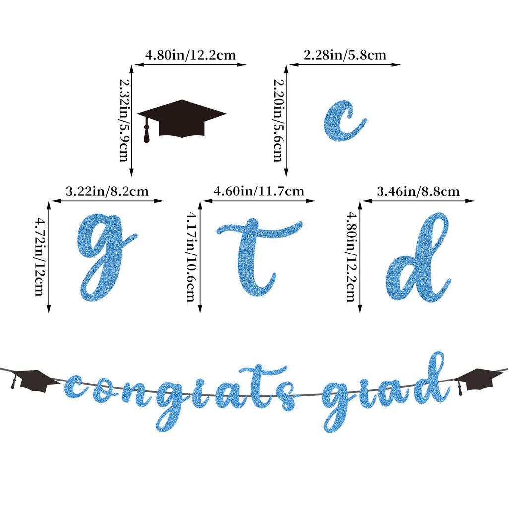 Doctor Nurse Graduation Season Party Decoration Doctor Hat Letter Latte Congrats Grad Flag