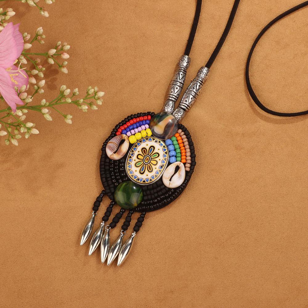 

Непальские украшения в этническом стиле, кожаное ожерелье, экзотический дизайн, винтажные богемные изделия ручной работы.