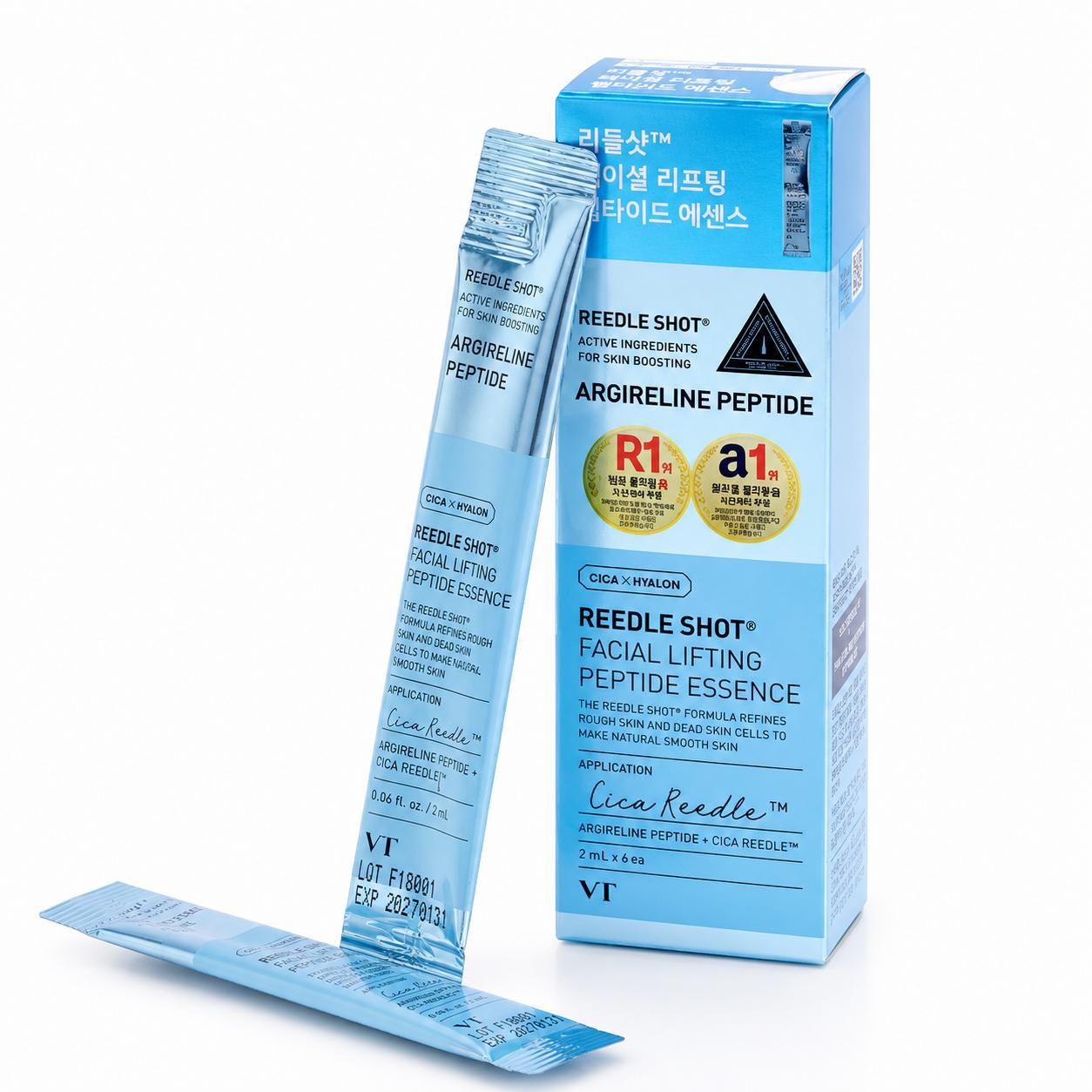 

VT Reedle Shot Facial Lifting Peptide Essence 2ml x 6pcs Korean Firming Essence for Elastic and Smooth Skin