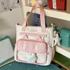 Schoolbag cute messenger bag women's new Japanese fresh, sweet and transparent pain bag students light class make-up bag