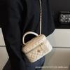 Lingge Chain Bag Women's 2025 New Niche Square Box Bag Crossbody Bag High-end Solid Color Portable Bucket Bag