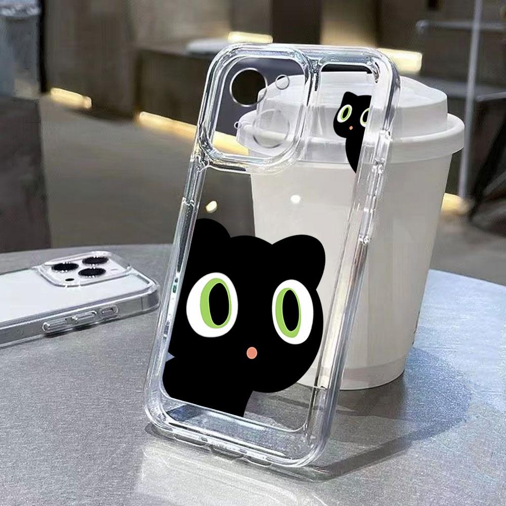 Cute Cat Hydrangea Protective Phone Case For iPhone 17 Air 16 16e 15 13 12 11 Pro Max Pro Plus Soft Anti-Scratch Funda Cover