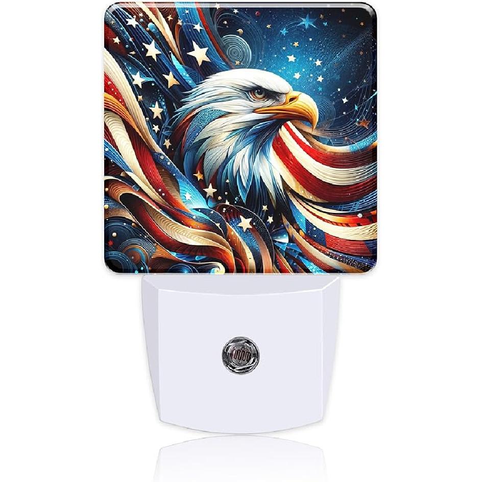 Easter Eggs Bunny Leaves Plug in Night Lights,Watercolor Cute Rabbit Night Light Plug into Wall with Dusk to Dawn Sensor Decor for Women Men