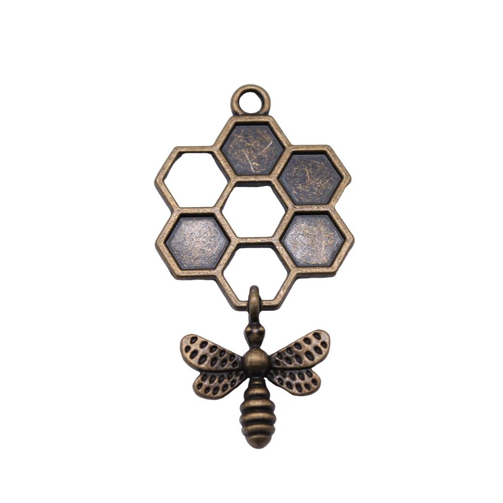 Large Pendants Bees Honeycomb Charms For Bee Themed DIY Jewelry Making