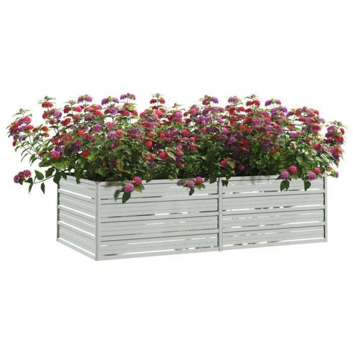 VidaXL Lit Surélevé de Jardin Jardinière Bac à Fleurs Pot de Plantes Lit de Plantation Balcon Extérieur 160x80x45 cm Acier 316884