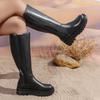 Fashion Women's High Boots Fashion Woman Non-slip Waterproof Winter Zipper PU Leather Knee High Boots Women Chunky Platform Long Boots