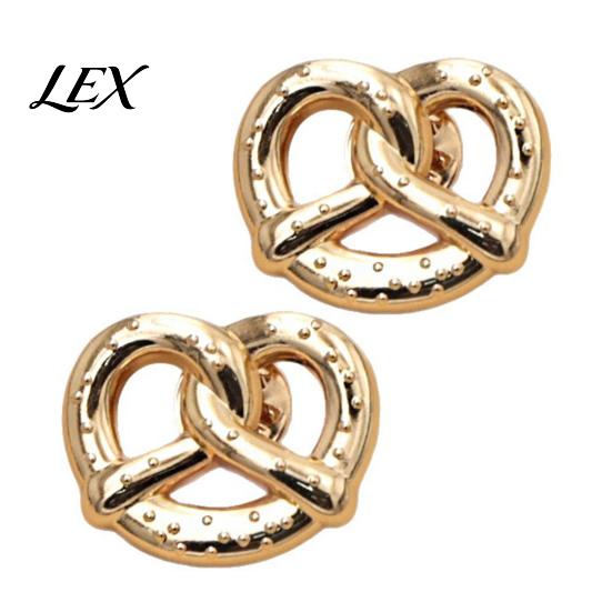 Alloy Clothing Accessories 1/2Pcs Golden Plated Pretzel Brooch, Mini Knotted Bread Lapel Pin for Retro Style Brooch Men Women, Decorative Clothes Bag