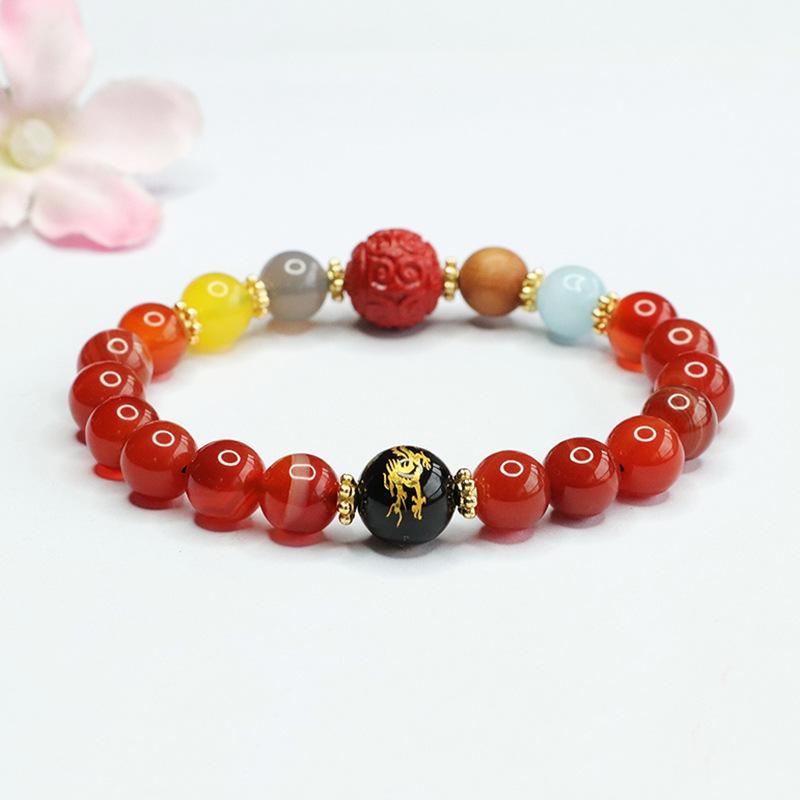 Fire Agate Dragon Pattern Bracelet, Nine Purple Li, Year of the Dragon MN4030101