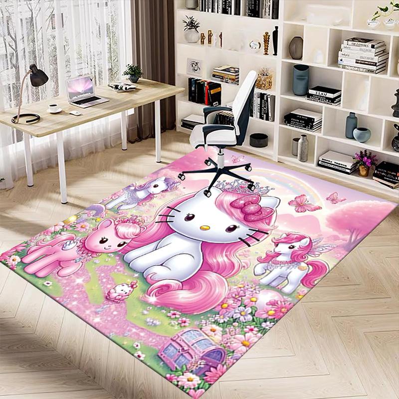 Hello Kitty Fantasy World Carpet For Playroom Bedroom Living Room Sofa Home Decorkids Game Area Rug Nonslip Floor Mat