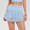 Womens Athletic Tennis Skirt With Built-in Shorts Pockets Elastic Waist Breathable Nylon Running Yoga Cycling