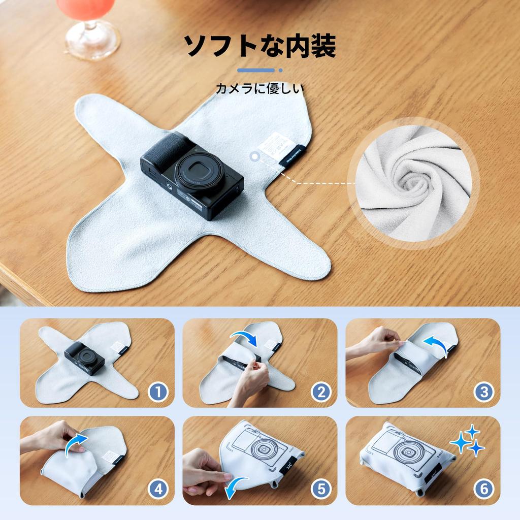 JJC Kompaktkamera-Wickeltuch Kamera Kamera-Reinigungstuch für Ricoh GR GR GR Sony RX100 RX100 Canon G7 Mark Schutztuch für Kamera Schutzhülle