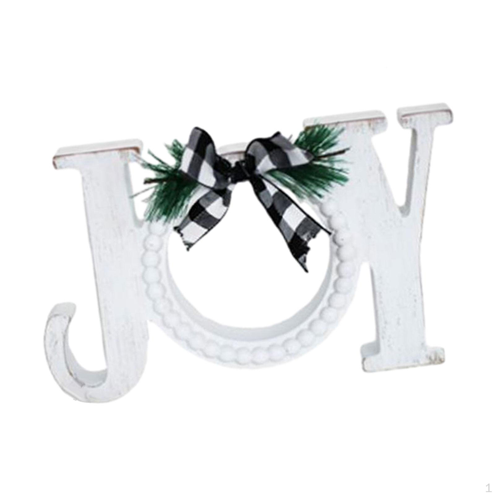 

Рождественское украшение стола Декор для рождественской вечеринки Статуэтка со словом Joy Ремесло Праздничный реквизит Свадьба белый