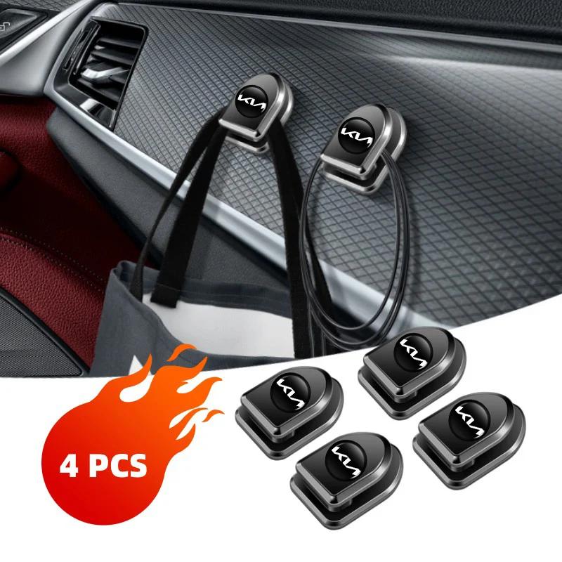 ABQ4 4pcs Mini Car Paste Hook Self Adhesive Invisible Storage Holder For KIA Ceed Sportage Rio K5 K2 Optima Cerato Venga Sedona