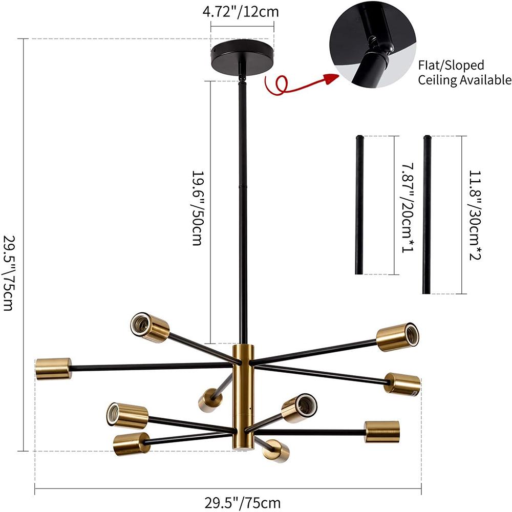 Candelabru Modern de Plafon LED E27/E26 4/6/8/10/12 Brațe Lampă Suspendată Living Sufragerie Dormitor Interior Decora Corpuri de Iluminat