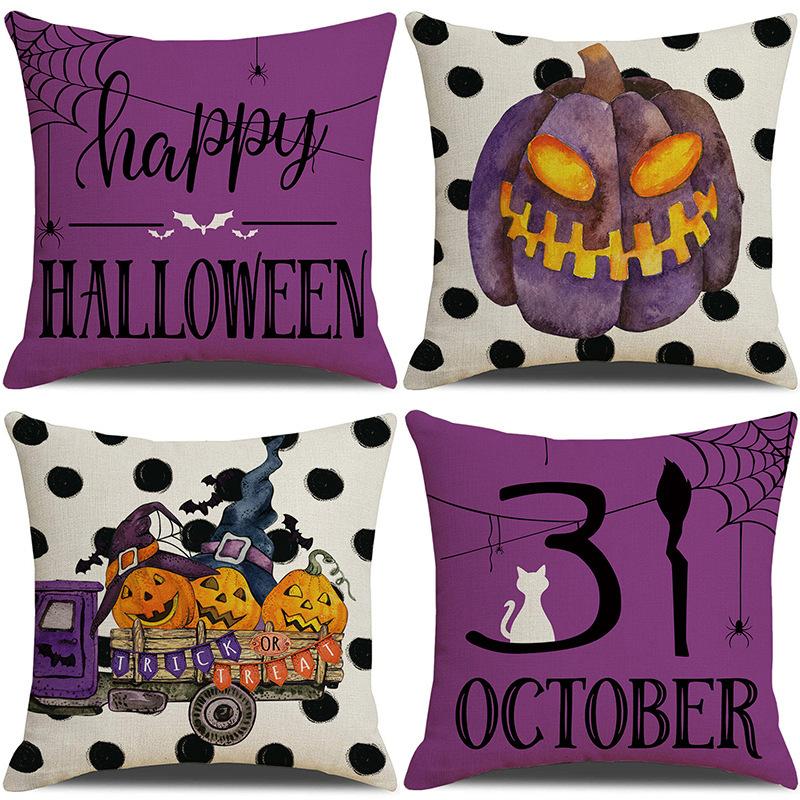 Halloween Pillowcase Pumpkin Skull Funny Ghost Cushion Cover Sofa Living Room Decoration Pillow