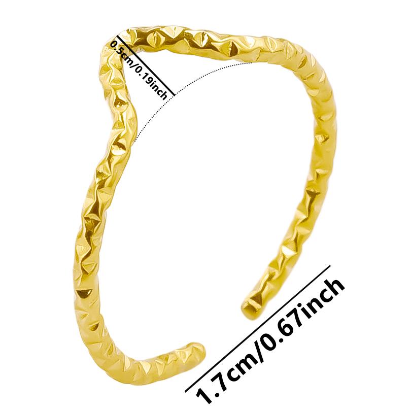1/5Ppcs/Lot Real Gold Plated Stainless Steel Rings For Women Men Accessories Open Adjsutable Chunky Butterfly Heart Ring Anillos