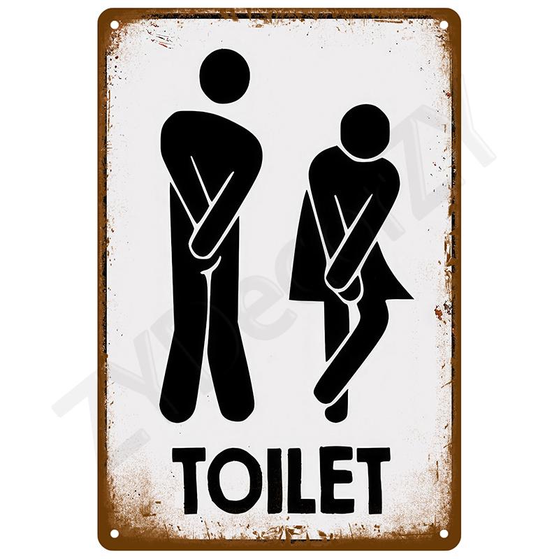 Retro Wall Art Mural Outdoor House Bathroom Home Room Decorations Decor Vintage Metal Signs Plates Tin Sign Posters Man Cave Bar