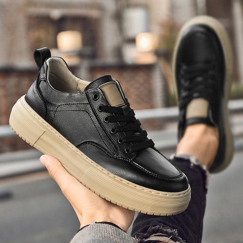 Fashion Genuine Leather Men's Shoes 2025 Designer White Comfy Walking Shoes Lace-up Business Outdoor white sneakers Zapatos Para Hombre