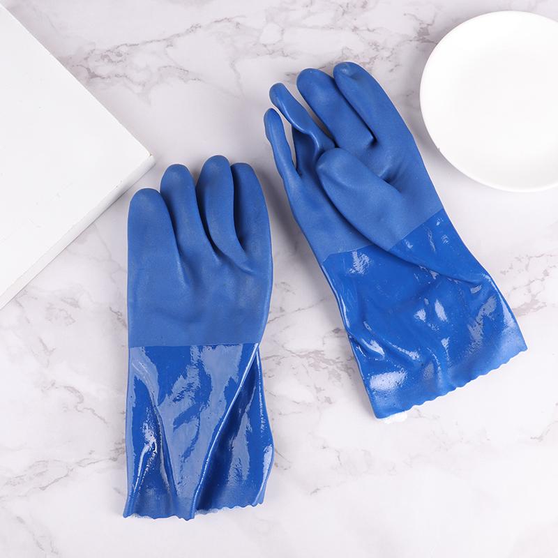 Rukavice odolné proti oleji Odolné vůči kyselinám a zásadám Modrá podšívka Bavlna Bezpečnost v průmyslu Ochranné rukavice Nebezpečné chemikálie 1 pár