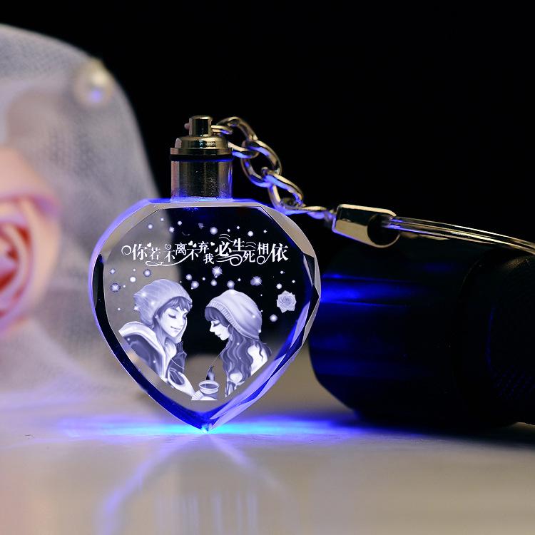 Heart-Shaped Crystal Keychain - Romantic Gift for Couples