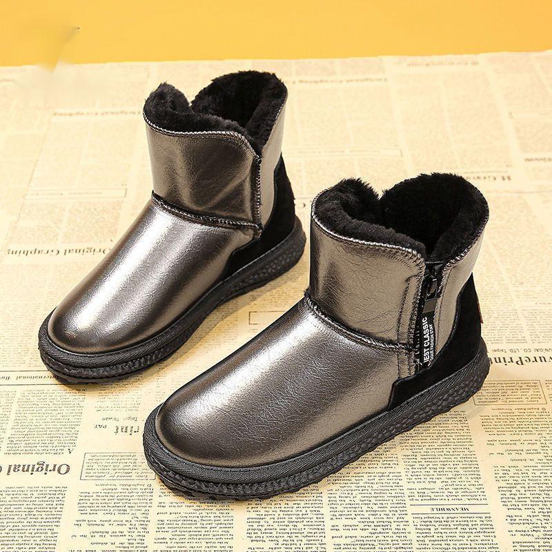 Snow Boots 2025 New Velvet Thickened Medium Tube Waterproof and Non-slip Fur Integrated Winter Warm Cotton Shoes 2025
