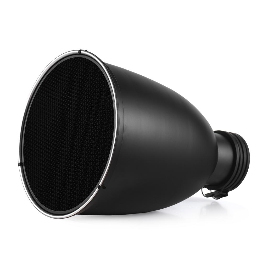 11.6 Inch Beauty Dish with Profoto Mount Tele Zoom Reflector Diffuser Lamp Shade Dish with 60 degrees Honeycomb Grid &