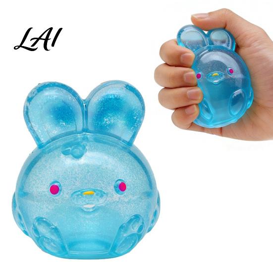 Decompression Toy for Adults Bunny Jelly Squeeze Toy Portable Soft TPR Stress Relief Travel-friendly Fidget Pressure Release Rebound Sensory