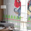 Merry Christmas Dinosaur Santa Claus Snowflake Sheer Voile Curtain Window Treatment For Living Room Party Backdrop Tulle Curtain