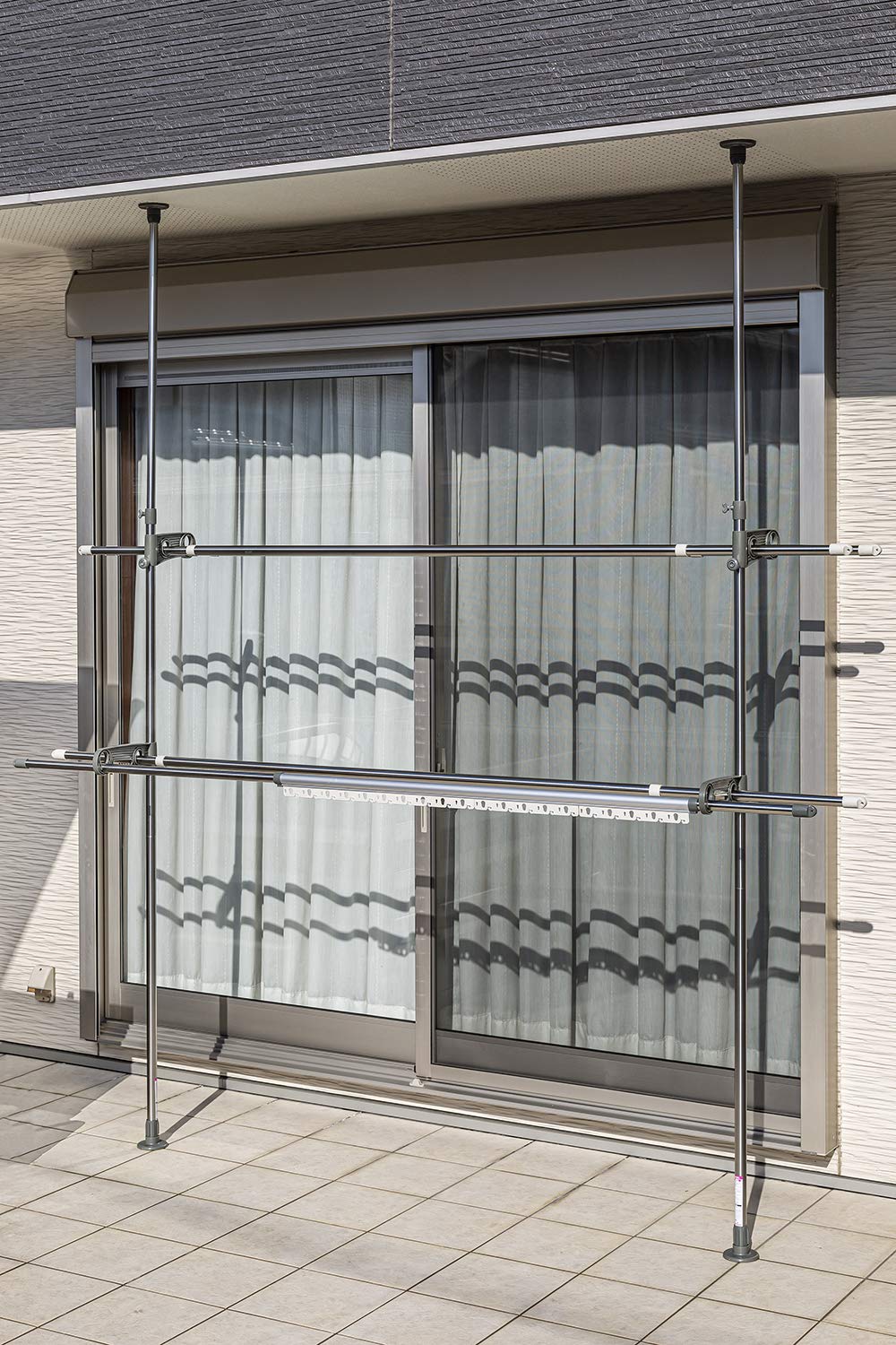 

Sekisui Jushi Shoji Sekisui Stainless Steel Balcony Clothes Drying Stand Pole DSL-20, Mounting Height Range 200-275cm