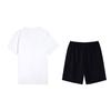 Li-Ning Versatile Breathable Short Sleeve T-Shirt Comfortable Shorts Casual Sports Suit Men Suit Standard-White Black W871-2+W515-1