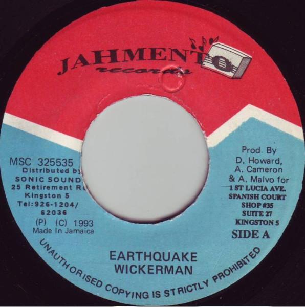 

7inch Record WICKERMAN Earthquake MSC325535 Jahmento Record 1993 Jamaica Reggae Ska Dub Used