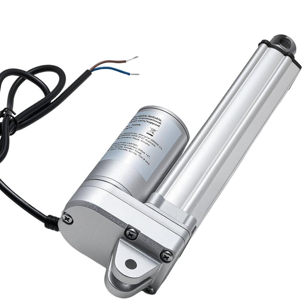 12V Linear Actuator, 152.4mm Stroke IP65 Waterproof Linear Actuator, 3000N 5mm/s Motion Actuators with Mounting Brackets for Solar Trackers,