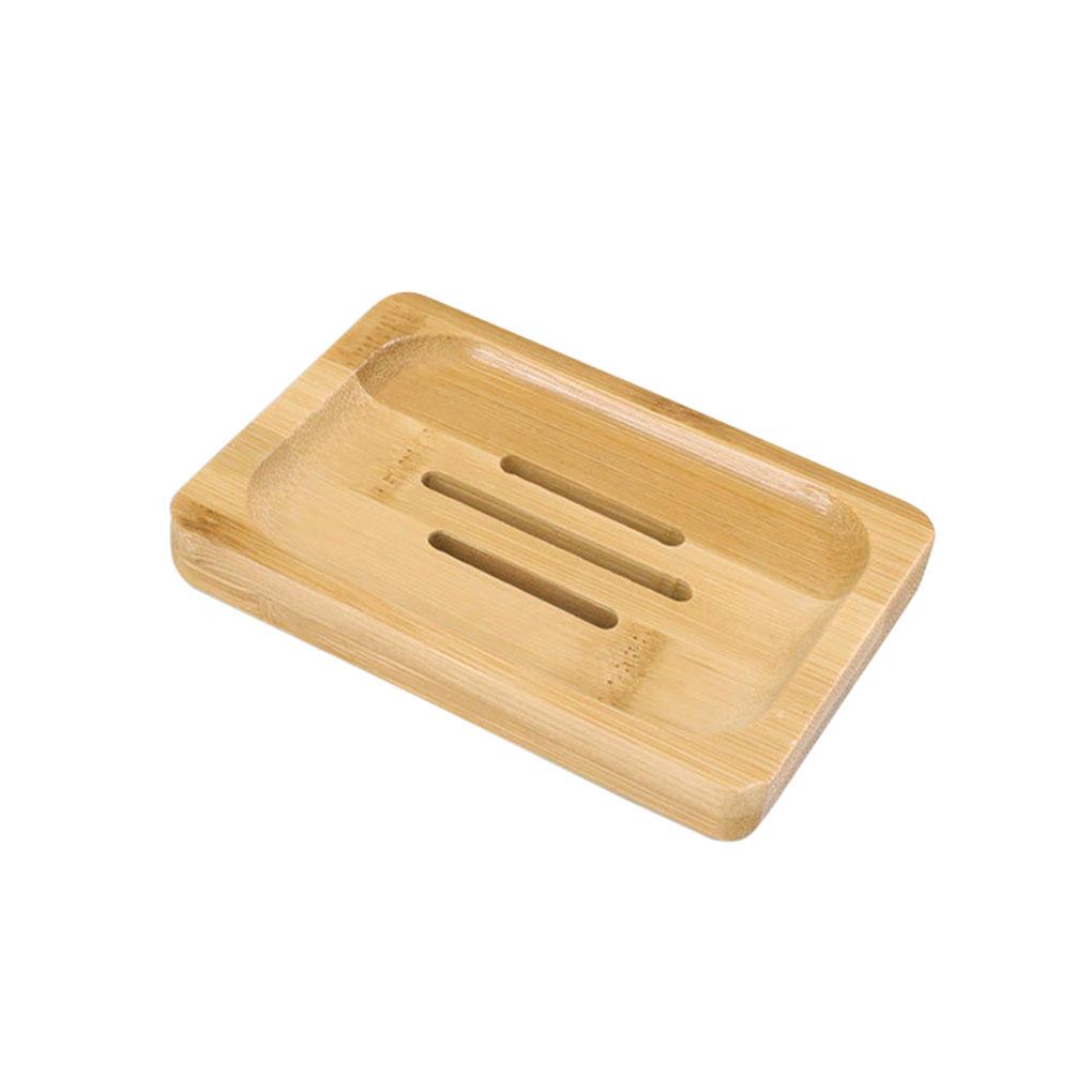 Soap Case Holder Moisture-proof Handmade Bamboo Storage Tray Draining Box Restaurant Washroom 7.9*12cm Wood Color