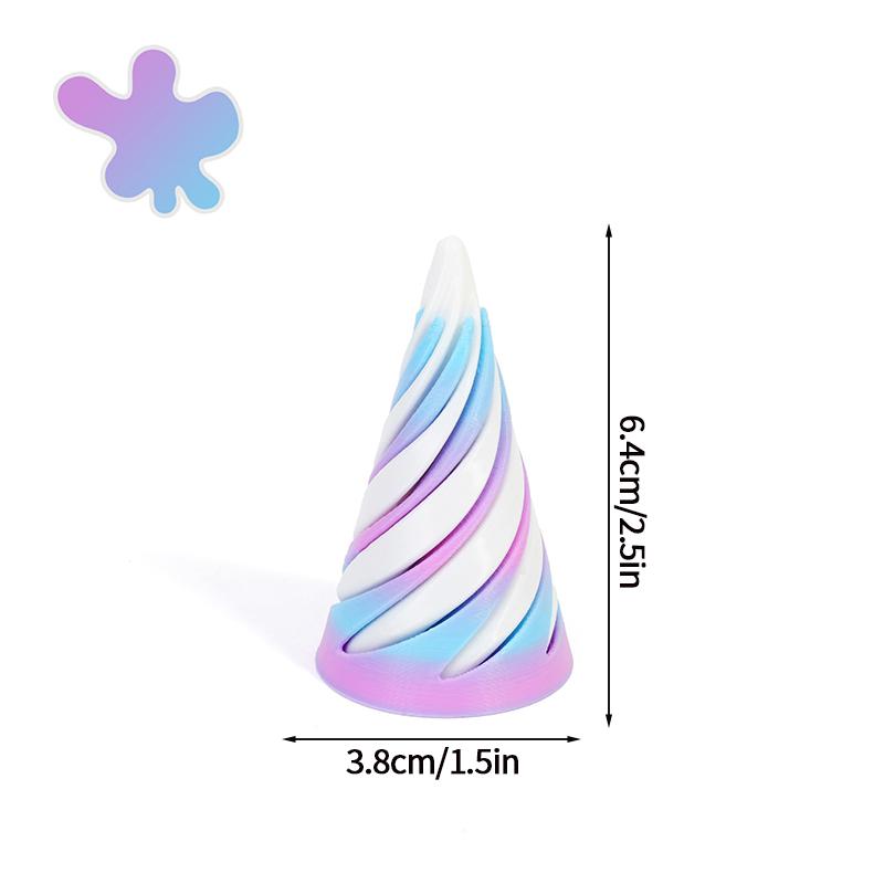 3d Printed Toys Desk Accessories Three-dimensional Pyramid Printed Spiral Cone Helix Screw Rotating Stress Relieving Spiral Cone