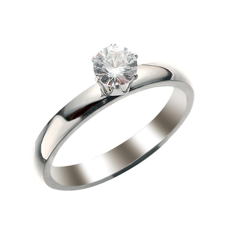 

Titanium Steel Solitaire Rings for Women Men Shiny Six Claws Zircon Marriage Promise Ring Fashion Couple Jewelry Gifts KBR118 12