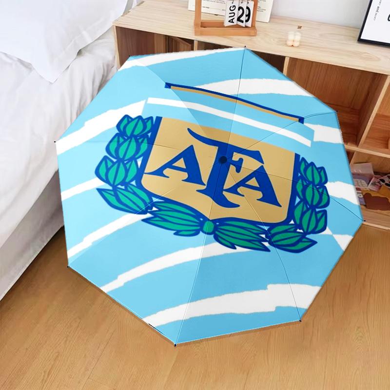 1 Stück Argentinien Fußballverein Bedruckter Regenschirm Faltbarer Regenschirm, Automatischer Regenschirm 8-Speichen für Reisen, Camping Fan Geschenke Weihnachtsgeschenke