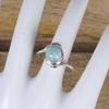 Natural Larimar Round Gemstone Ring, Handmade Designer Ring, 925 Sterling Silver, Stackable Ring, Fashion Jewelry, Ring For Women