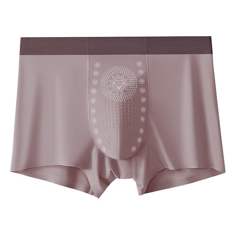 Antibacterial Ice Silk Seamless Men's Summer Boxer Briefs - Comfortable One-Piece Underwear for Men and Boys