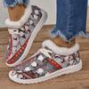 European & American Style Winter Cotton Shoes with Christmas Fur Elements for Large Size Women.