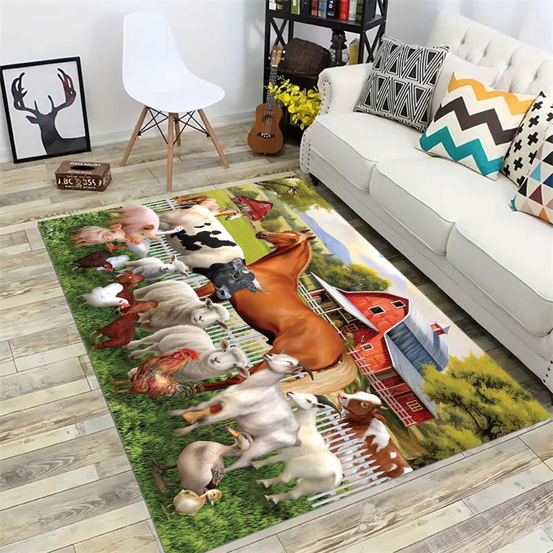 Cute Dogs Garden Area Rug, Pet Playground Floor Mat