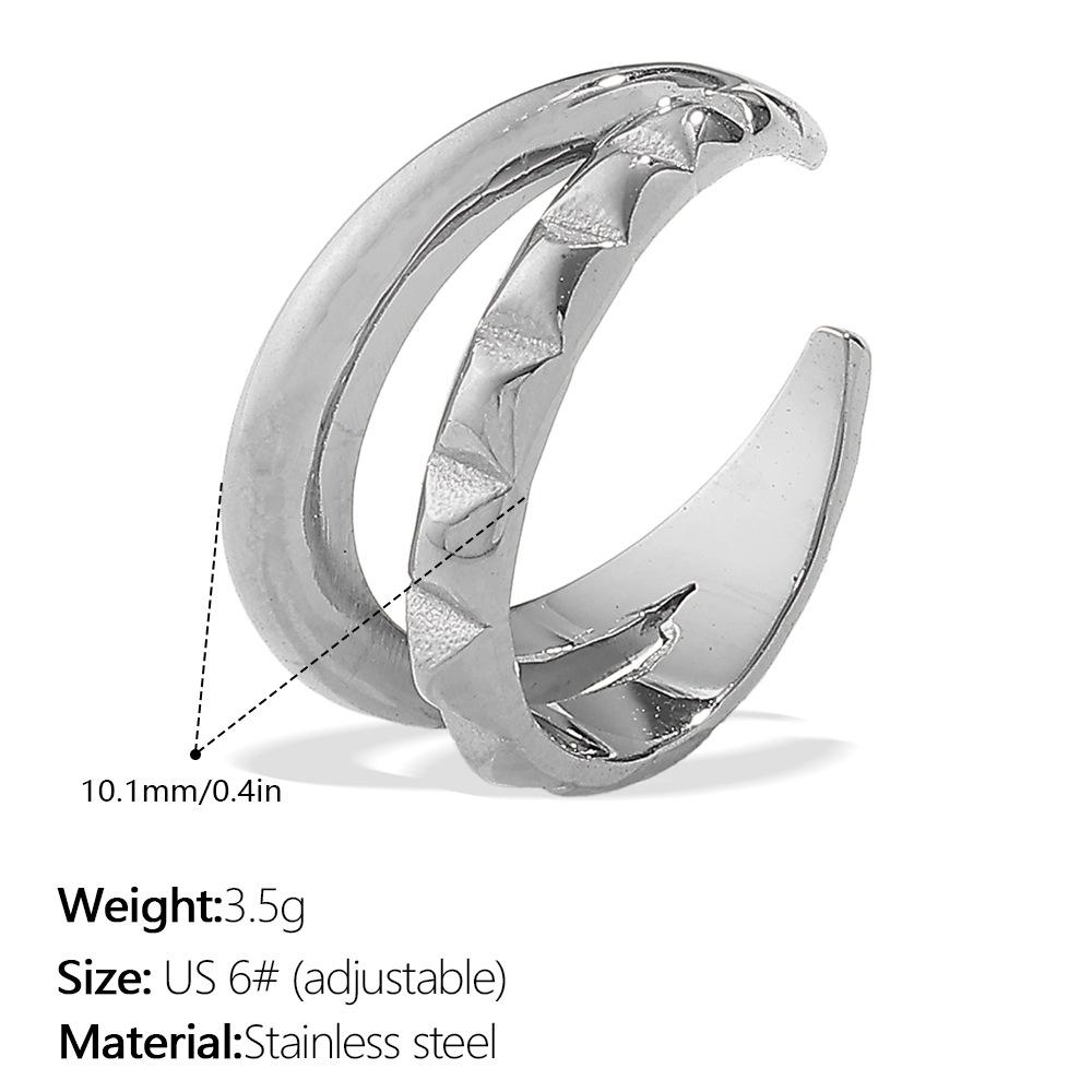 Europe, America 2025 carved ring trend stainless steel plated 18K gold men and women wear ring