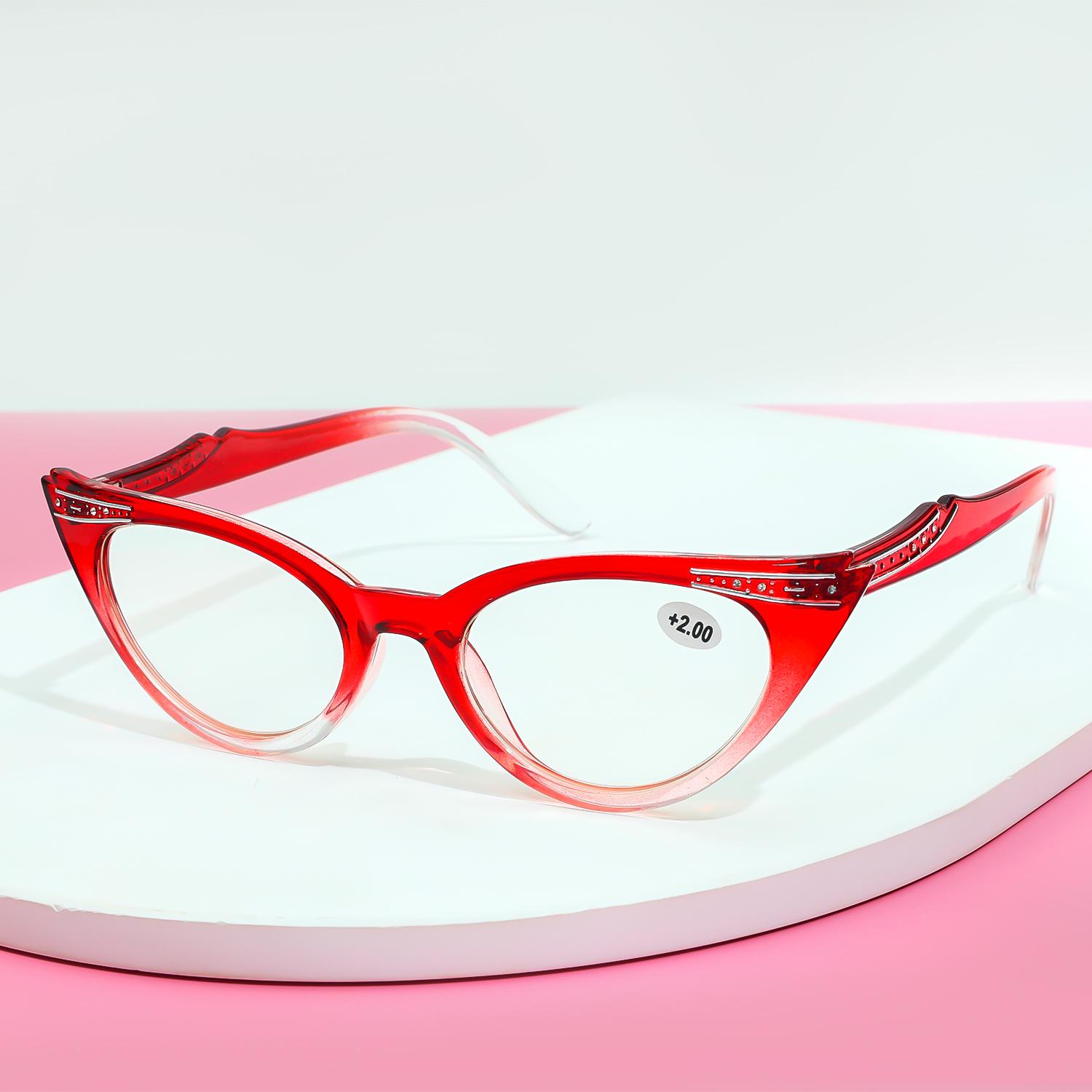 

Seemfly Ретро Кошачий глаз Женские очки для чтения Женские классические конфетные цвета оправы Прозрачные линзы Пресбиопические очки диоптрии от 0 до +4.0 +150