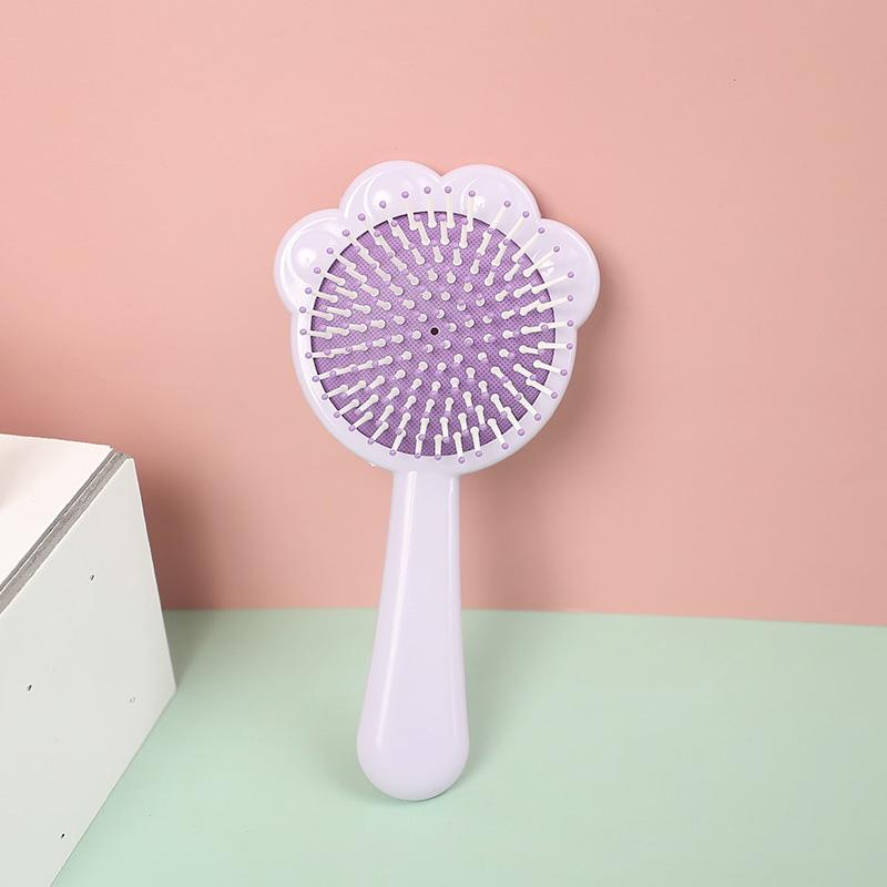Solid Color hand-held Cat's Paw Shape Comb Traveling Portable Small Massage Comb Women Girl Air Cushion Hair Brush Styling Tool