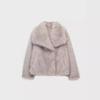 Women's Black Imitation Leather Lamb Wool Coat - Autumn/Winter 2024 Collection